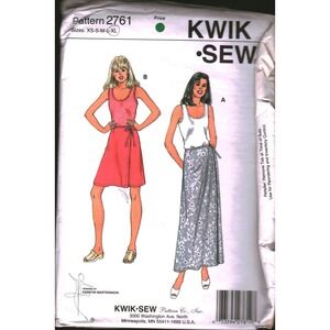 Kwik Sew 2761 Misses Wrap Skirt and Tank Top Sewing Pattern XS-XL K Martensson